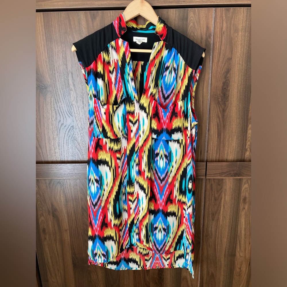 Urban Outfitters Silence + Noise Red Multicolor Mid Thigh Excellent Dress Small